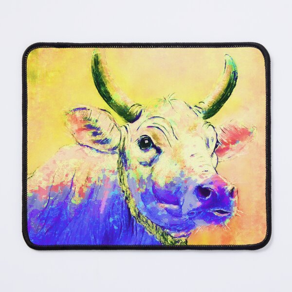 Item preview, Cow colorful blue-yellow designed and sold by CorneliaPilz.