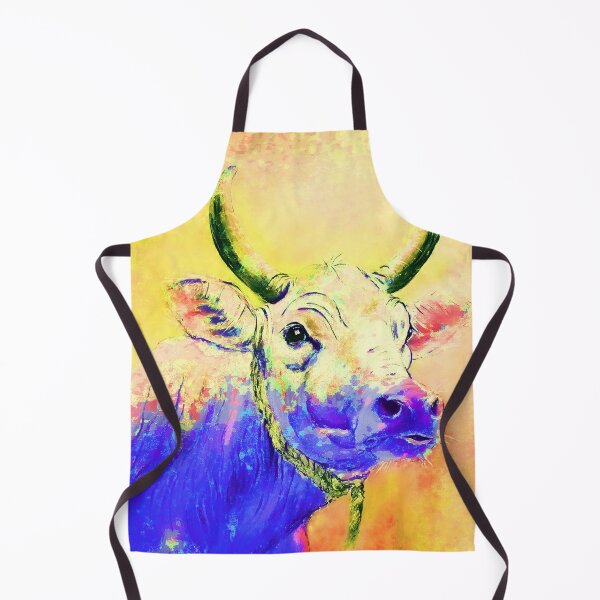 Item preview, Cow colorful blue-yellow designed and sold by CorneliaPilz.