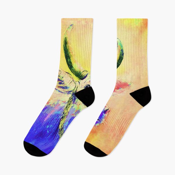 Item preview, Cow colorful blue-yellow designed and sold by CorneliaPilz.