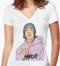 When Lil Xan is life Women's Fitted V-Neck T-Shirt
