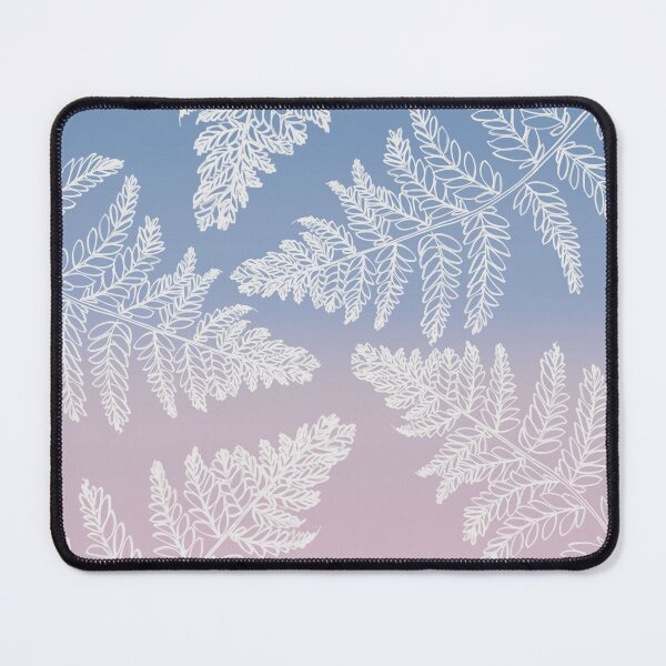 Item preview, Blue and Pink Gradient with White Ferns designed and sold by RabbitHeartArt.