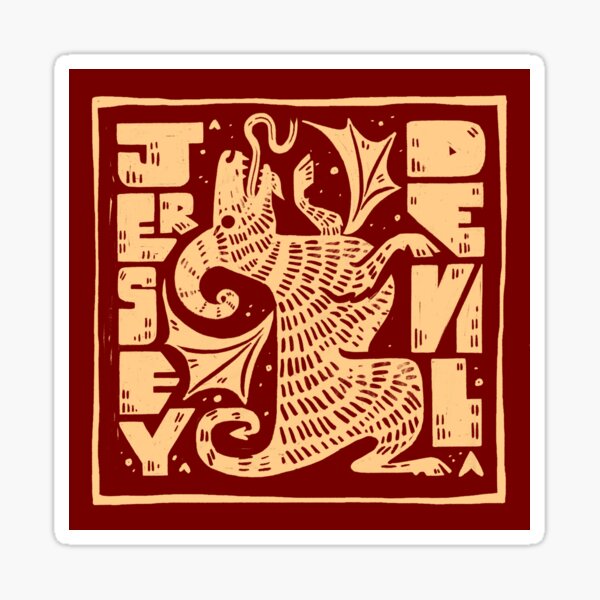 Item preview, Jersey Devil Cryptid Woodcut Print designed and sold by greermiceli.