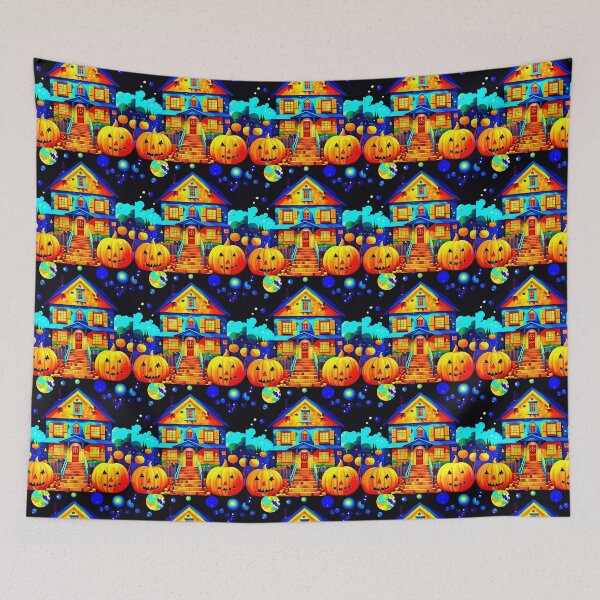Item preview, Beautiful house with pumpkins on Halloween night. designed and sold by Natalia-Vlad.