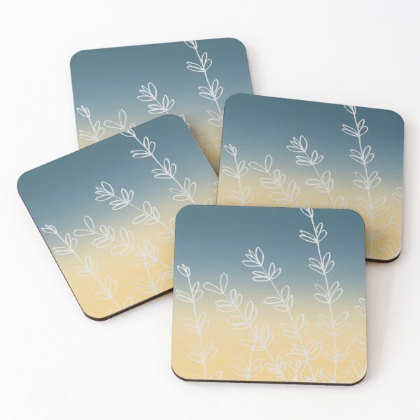 Item preview, Blue and Yellow Gradient with White Floral designed and sold by RabbitHeartArt.