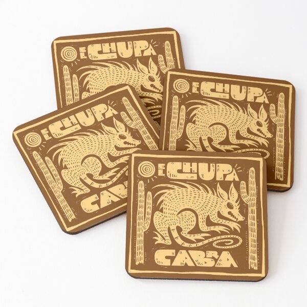 Item preview, El Chupacabra Cryptid Woodcut Print designed and sold by greermiceli.