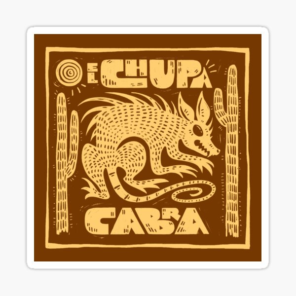 Item preview, El Chupacabra Cryptid Woodcut Print designed and sold by greermiceli.