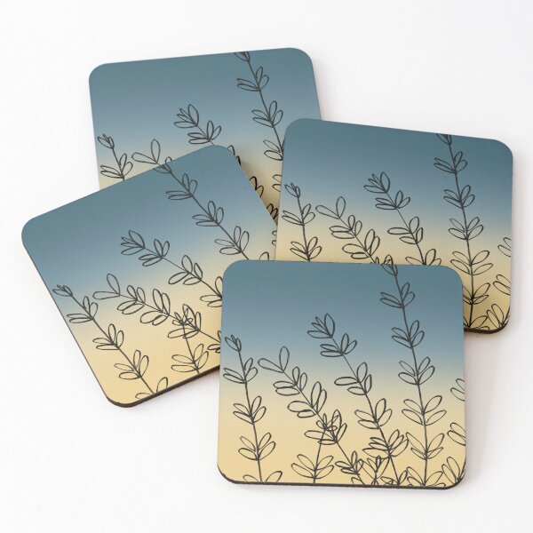 Item preview, Blue and Yellow Gradient with Black Floral designed and sold by RabbitHeartArt.