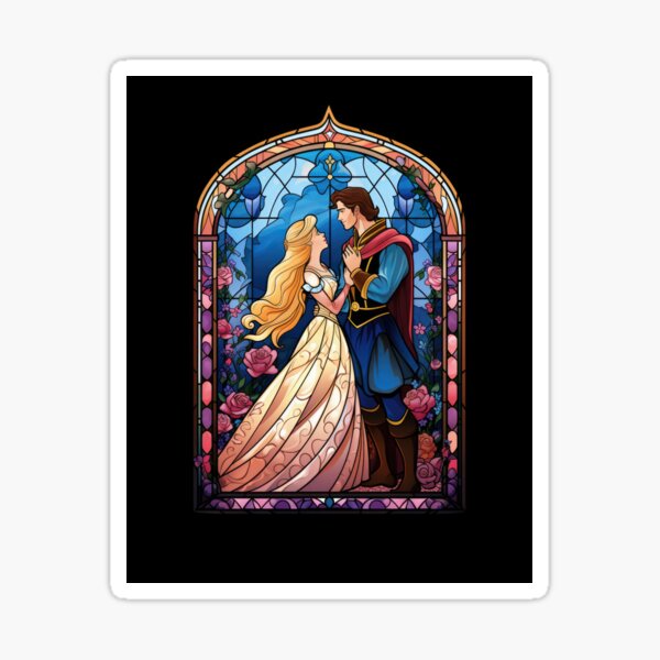 Once Upon a Dream stained glass Sticker for Sale by lostinpixels