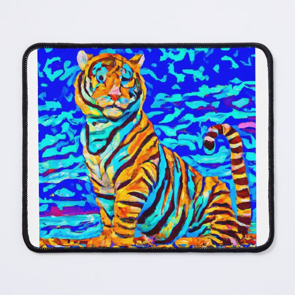 Item preview, A welcoming sky blue tiger designed and sold by Drake Lewdly.