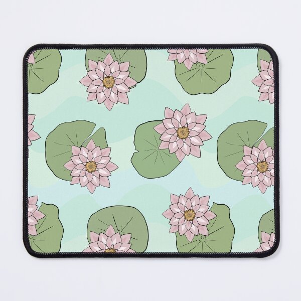 Item preview, Pink Lily Pad Pond Seamless Pattern designed and sold by CreativeDraws42.