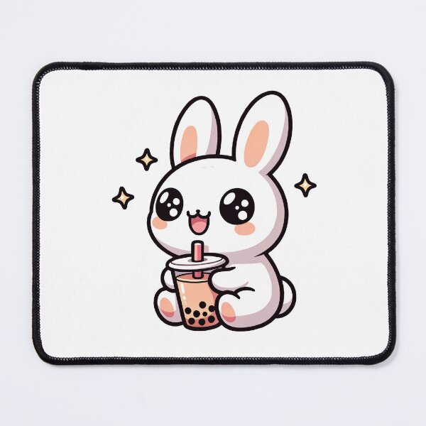 Item preview, Bubble Hop: Adorable Bunny Savoring Bubble Tea Delights designed and sold by PuffPuffPrint.