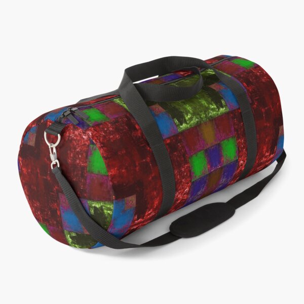 Item preview, Bright textured acrylic velvet darkred olive blue patchwork designed and sold by ArtistSunny.
