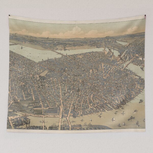 Item preview, Vintage Pictorial Map of Boston MA (1899) designed and sold by BravuraMedia.
