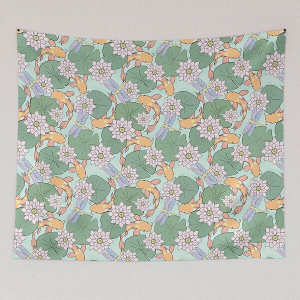 Item preview, Koi Fish Pond Seamless Pattern designed and sold by CreativeDraws42.