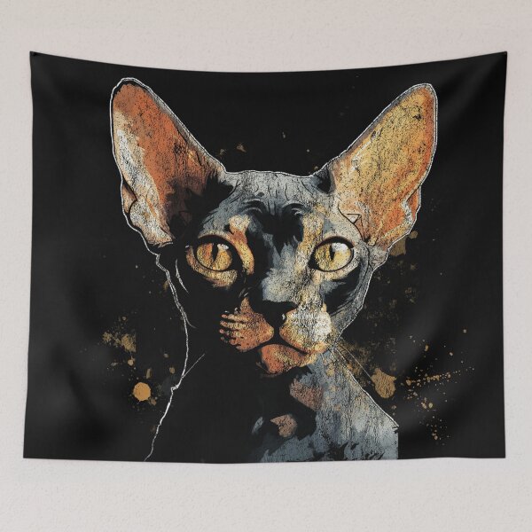 Item preview, A Devon Rex - Street Art Vintage Distressed Cats designed and sold by GVRDesign.