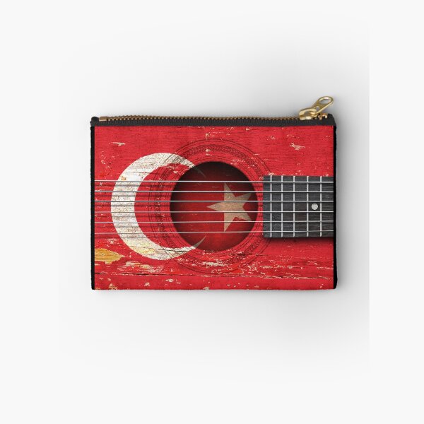 Item preview, Old Vintage Acoustic Guitar with Turkish Flag designed and sold by JeffBartels.