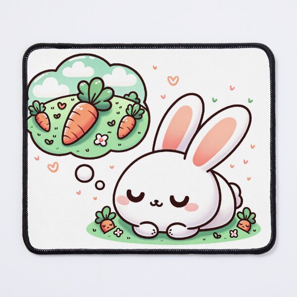 Item preview, Kawaii Bunny Dreaming of Carrot Adventures designed and sold by PuffPuffPrint.