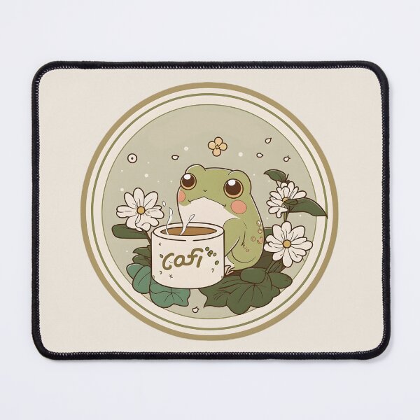 Item preview, Cottagecore Frog Drinking Coffee designed and sold by RibbitFans101.
