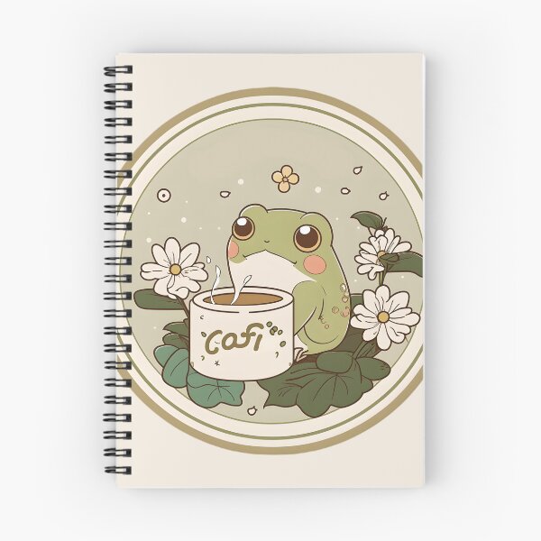 Item preview, Cottagecore Frog Drinking Coffee designed and sold by RibbitFans101.