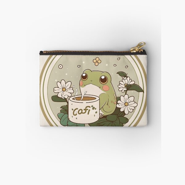 Item preview, Cottagecore Frog Drinking Coffee designed and sold by RibbitFans101.
