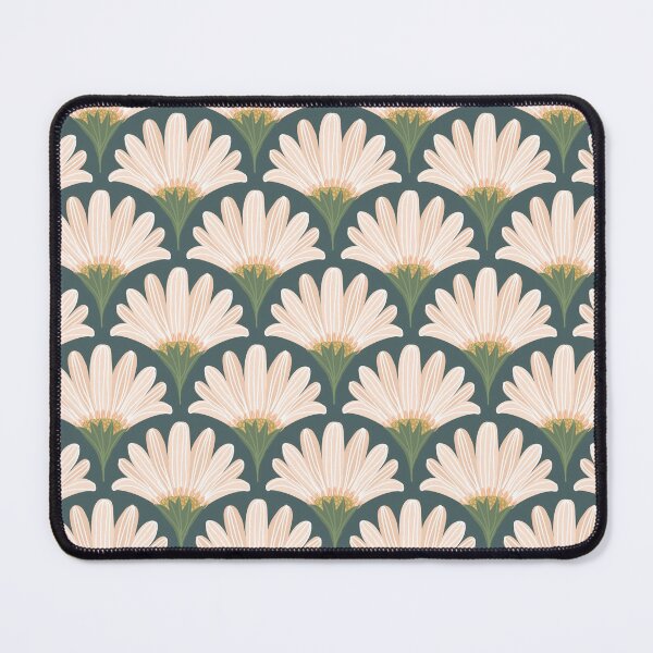 Item preview, Daisy pink retro rococo seamless pattern. Meadow flower and leaves on dark background designed and sold by Kizuneko.