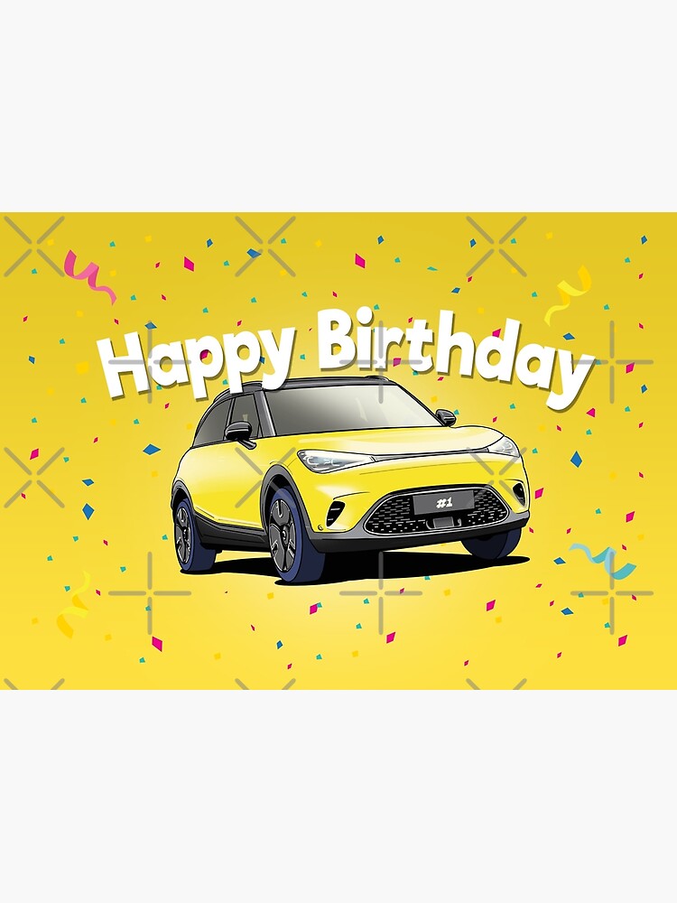 Carte de vœux for Sale avec l'œuvre « Carte d'anniversaire voiture orange  Smart One » de l'artiste Webazoot Industries