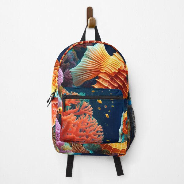 Item preview, Seahorse swimming in stunning coral reef #1 designed and sold by Zen-Hues.