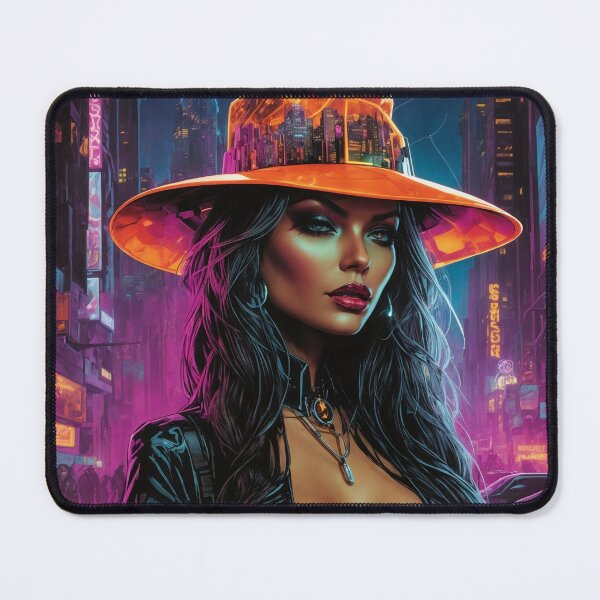 Item preview, Vibrant Cyber Witch Comic Art - Neon Cyberpunk Illustration designed and sold by luminamatrixart.