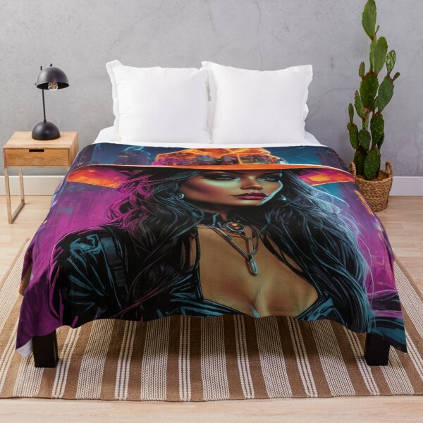 Item preview, Vibrant Cyber Witch Comic Art - Neon Cyberpunk Illustration designed and sold by luminamatrixart.