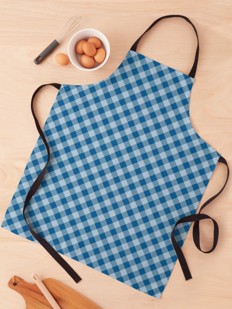 Thumbnail 1 of 6, Apron, Blue Checkered Pattern designed and sold by Patternliss.