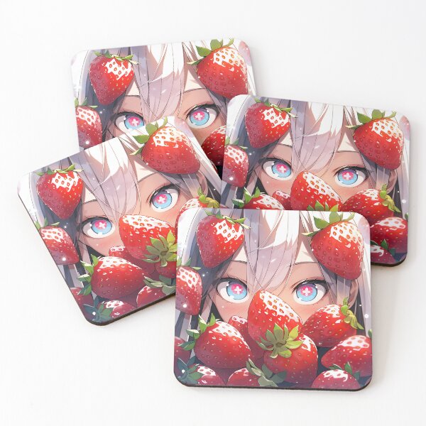 Item preview, Kawaii Anime Girl and Strawberries designed and sold by bubblegoth.