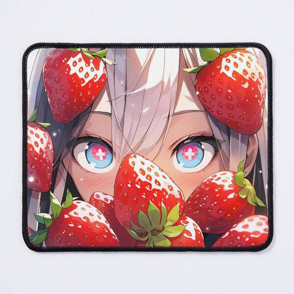 Item preview, Kawaii Anime Girl and Strawberries designed and sold by bubblegoth.