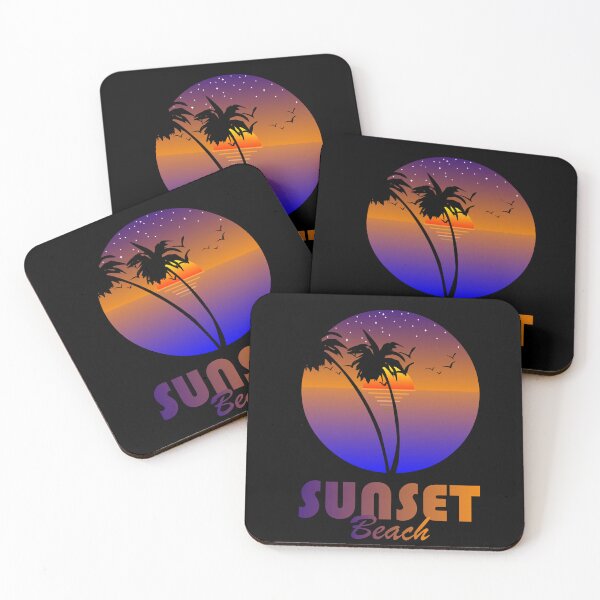 Item preview, SUNSET beach, LANDSCAPE WITH PALM TREES AND BIRDS designed and sold by NNAANN.