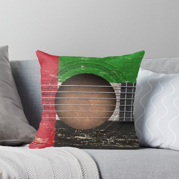 Item preview, Old Vintage Acoustic Guitar with UAE Flag designed and sold by JeffBartels.