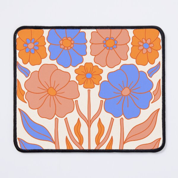 Item preview, Bloom Where You Are Planted - Orange & Blue Retro Boho Flowers Quote designed and sold by TheLoveShop.