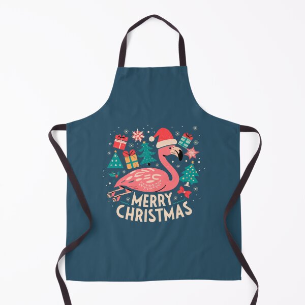 Item preview, Cute pink flamingo wearing a christmas' hat and surrounded by christmas things designed and sold by The  Knick Knack Nook.