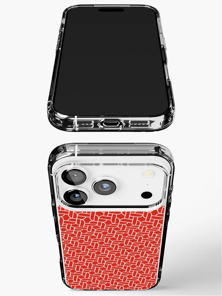 Thumbnail 3 of 5, iPhone Case, Red Rope Pattern designed and sold by Patternliss.