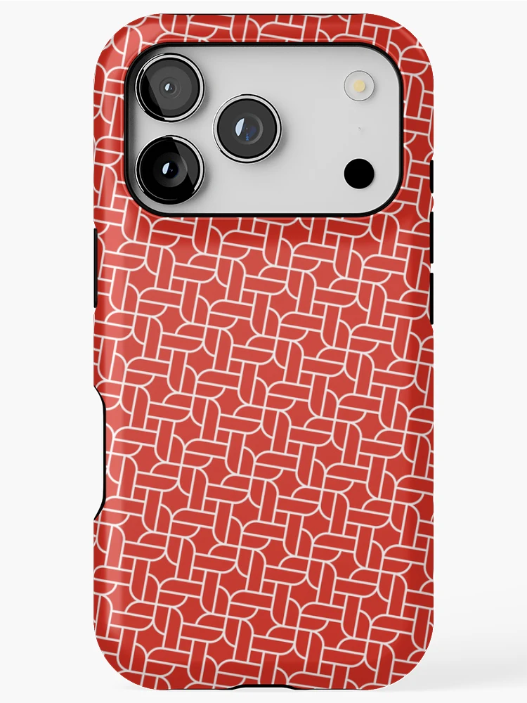 Thumbnail 1 of 4, iPhone Case, Red Rope Pattern designed and sold by Patternliss.