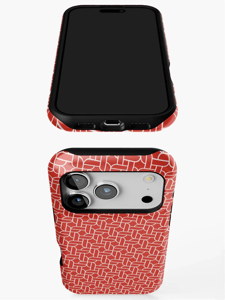 Thumbnail 3 of 4, iPhone Case, Red Rope Pattern designed and sold by Patternliss.