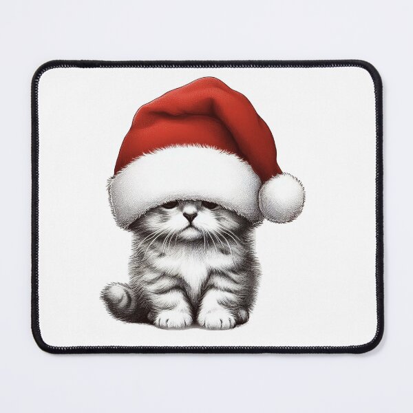 Item preview, Chrismas super cute cat in santa hat designed and sold by BlueGlam.