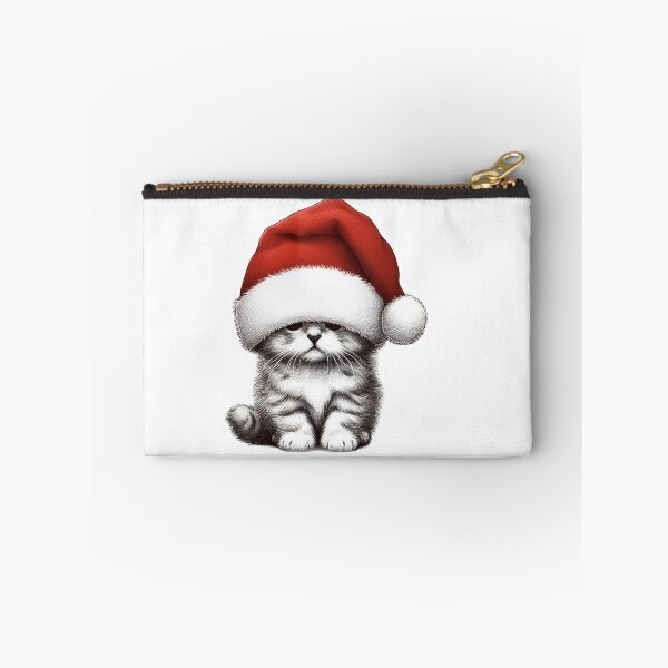 Item preview, Chrismas super cute cat in santa hat designed and sold by BlueGlam.