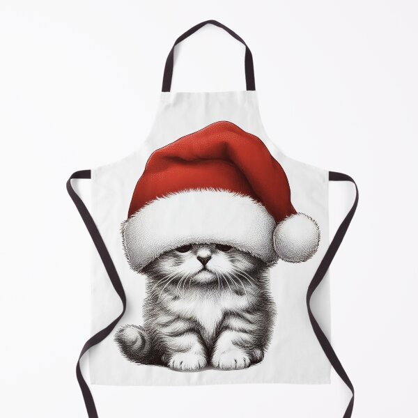 Item preview, Chrismas super cute cat in santa hat designed and sold by BlueGlam.
