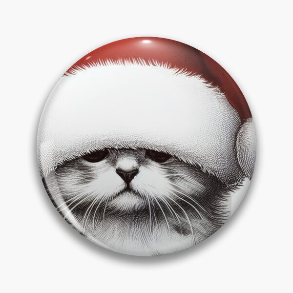 Item preview, Chrismas super cute cat in santa hat designed and sold by BlueGlam.