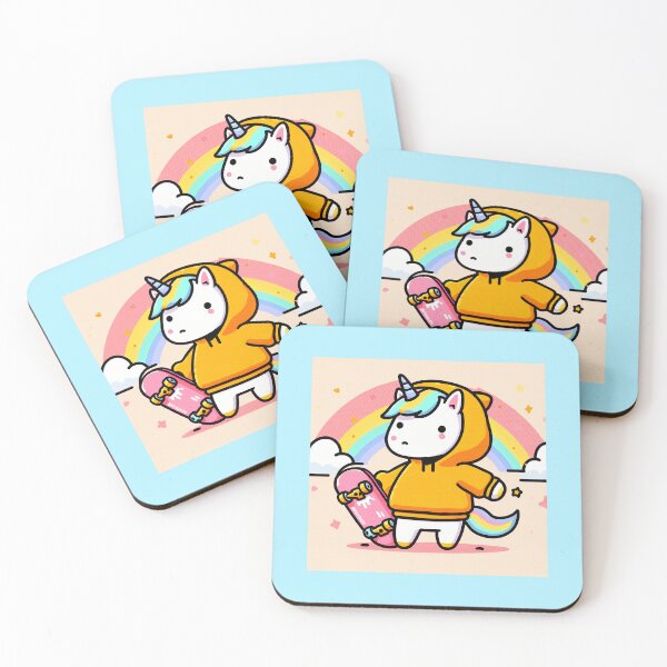Item preview, Rainbow Unicorn Skateboarding designed and sold by FunnehGacha.