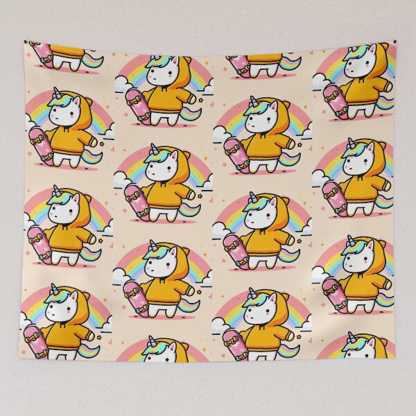 Item preview, Rainbow Unicorn Skateboarding designed and sold by FunnehGacha.