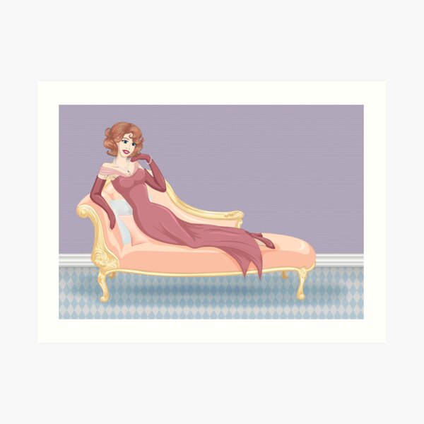 Classy with Curls Art Print