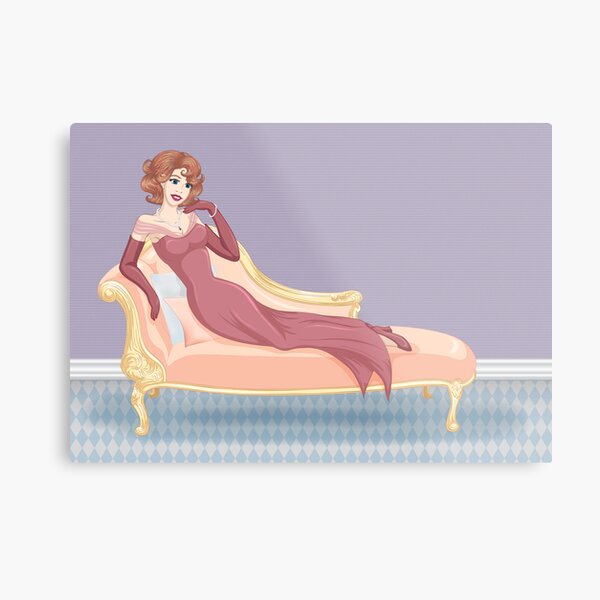 Classy with Curls Metal Print