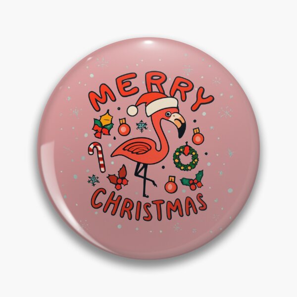Item preview, Cute pink flamingo wearing a christmas' hat and surrounded by christmas things designed and sold by The  Knick Knack Nook.