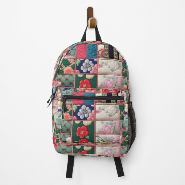 Item preview, Japanese inspired floral Patchwork quilt  designed and sold by Roxburylane.