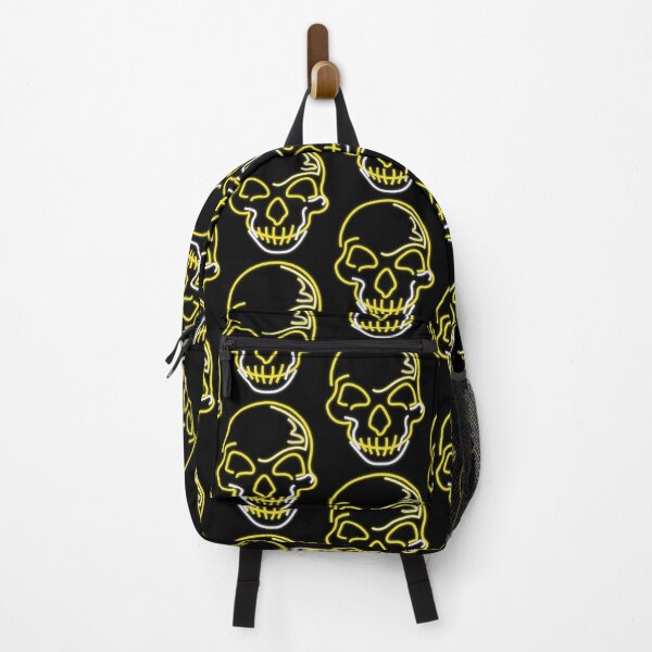 Item preview, Neon Creepy Skull in Yellow designed and sold by QuidnuncDesigns.